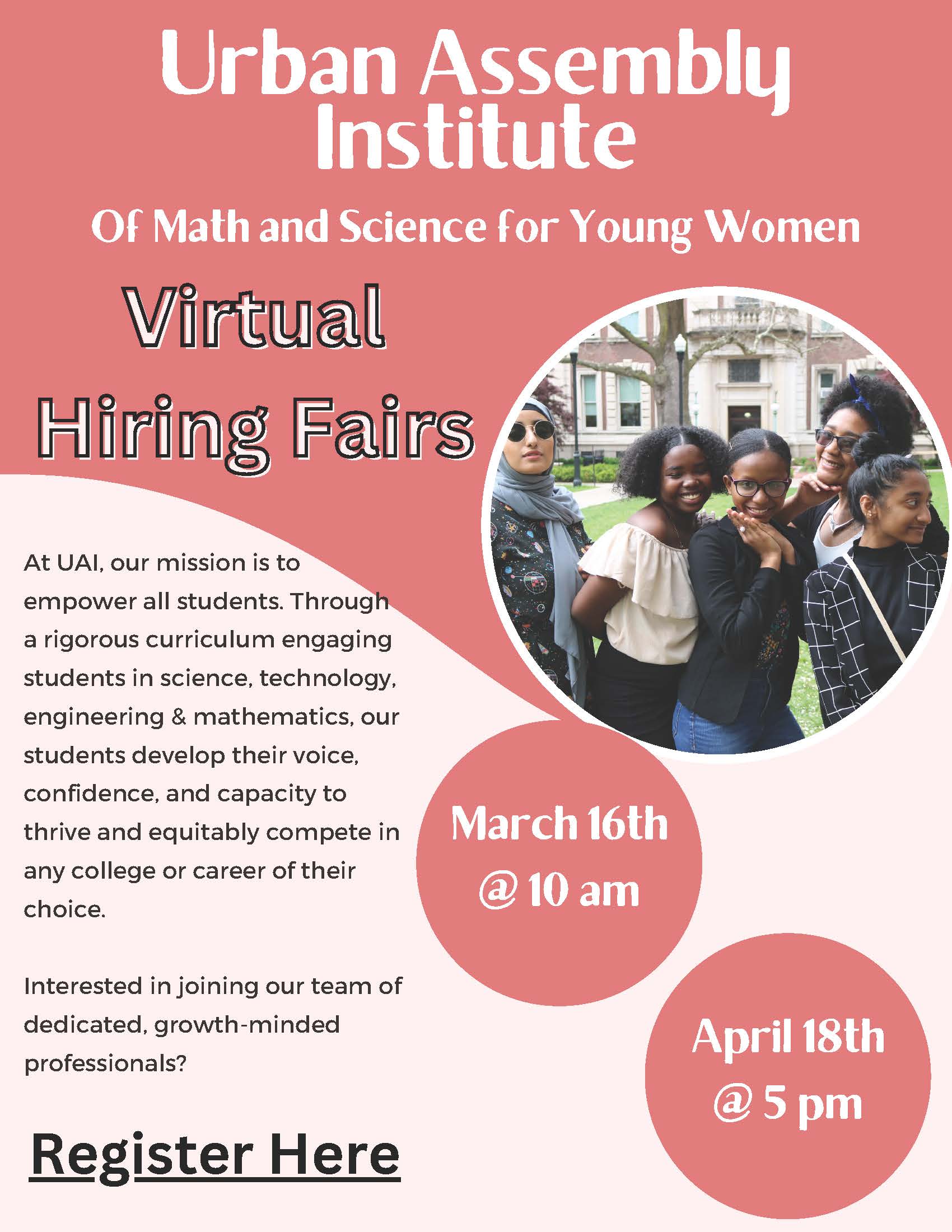 UAI Hiring Fairs. Interested in joining our team of dedicated, growth-minded professionals? At UAI, our mission is to empower all students. Register for our hiring fairs on  3/16/24 and 4/18/24
