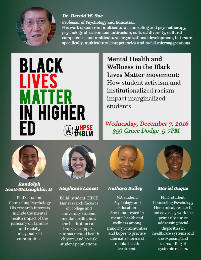 Black Lives Matter in Higher Ed Mental Health & Wellness