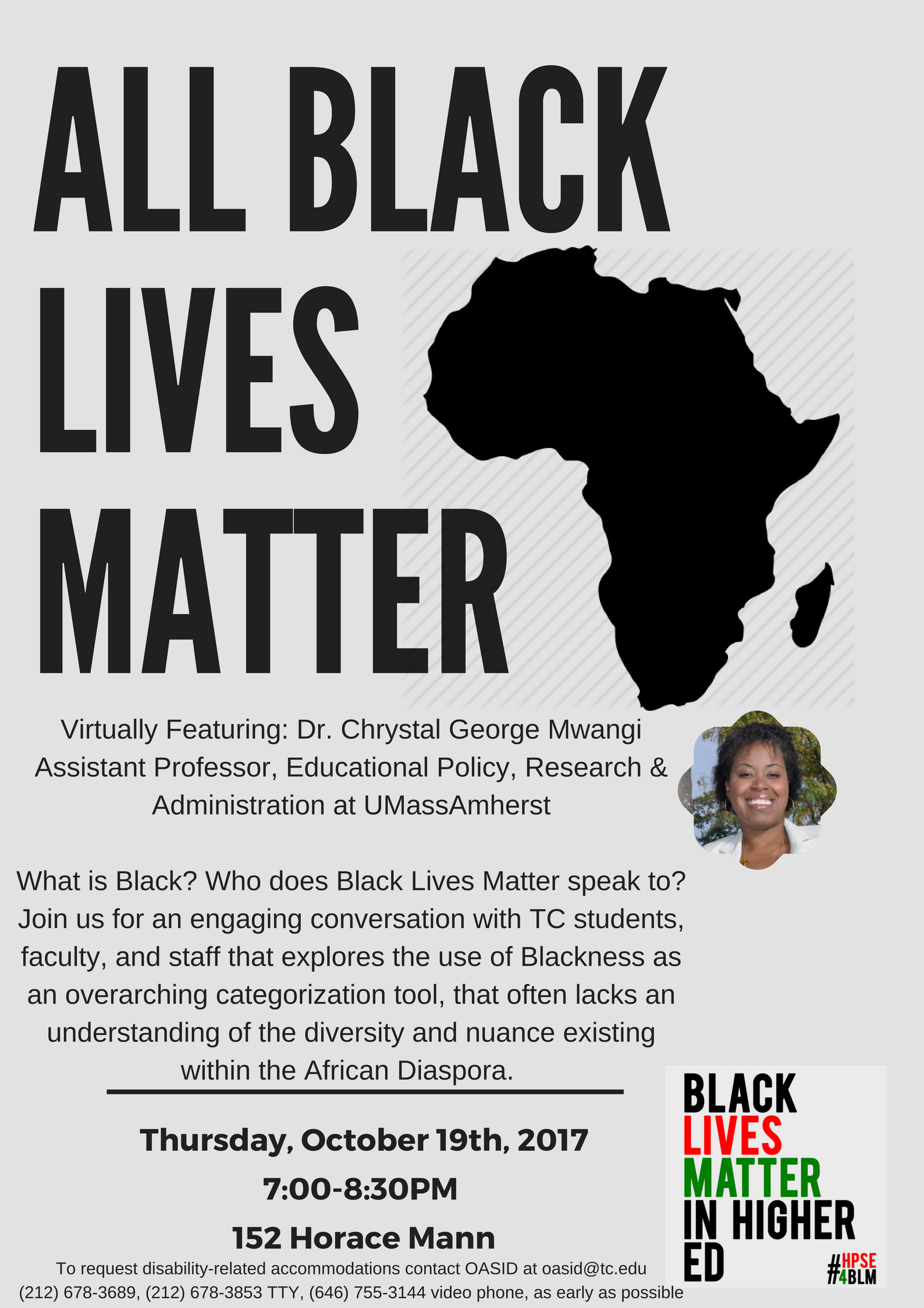 Black Lives Matter in Higher Ed All Black Lives Matter