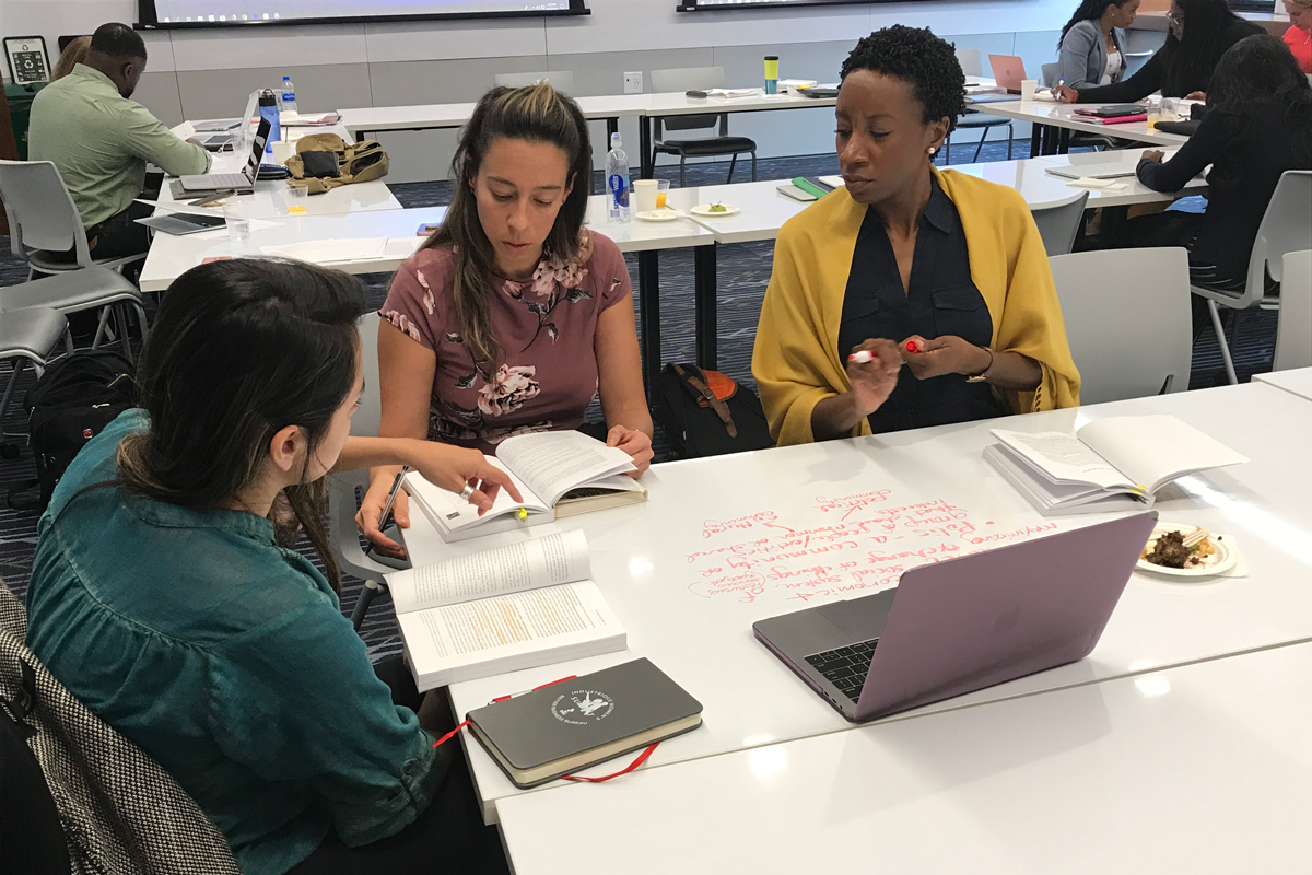 UELP students study in a small group at Teachers College