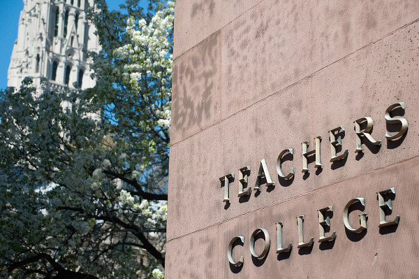 Teachers College Sign on the corner of W120th and Broadway