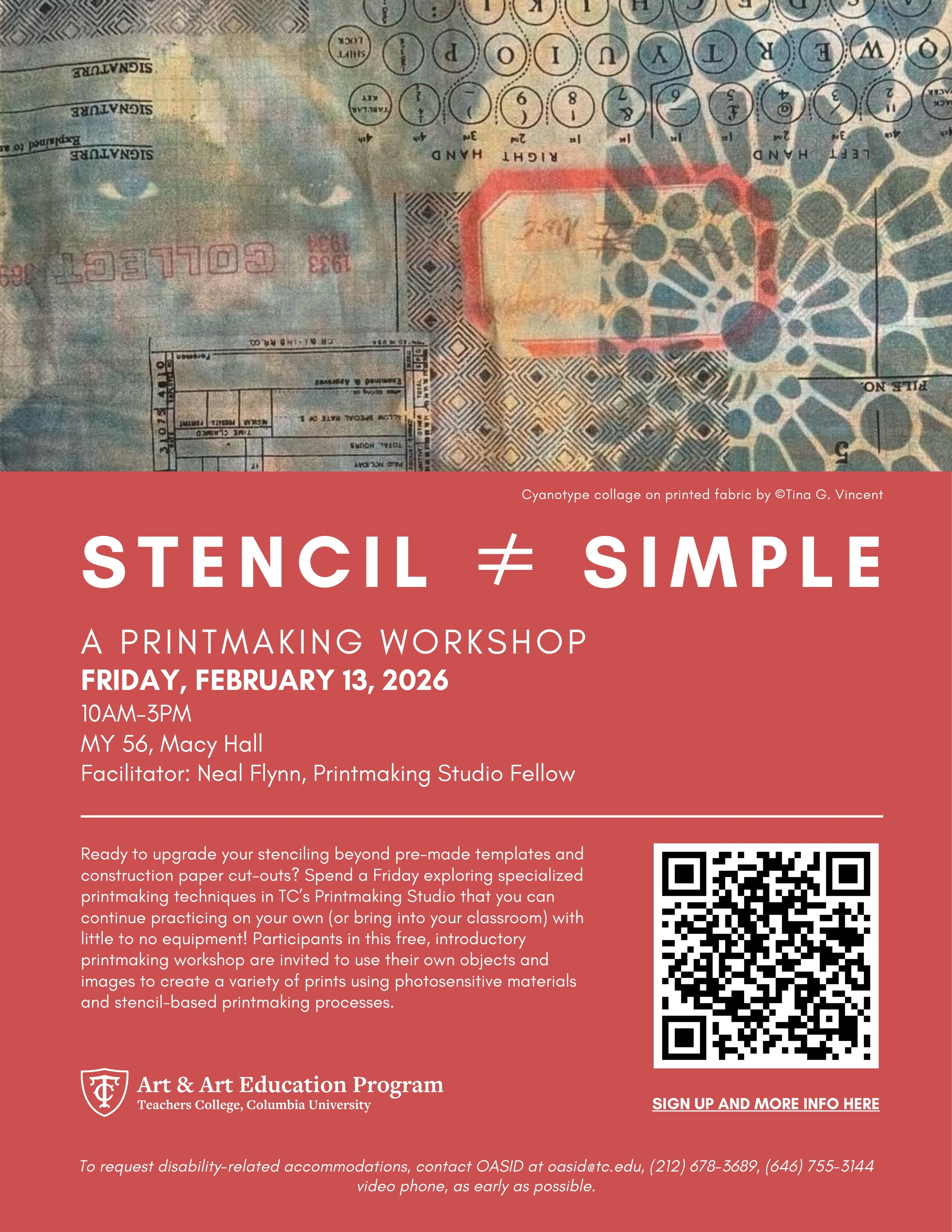 Printmaking 1 workshop flyer