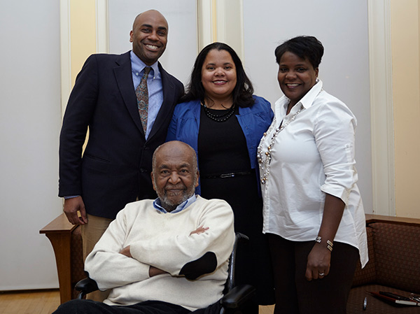 From L-R: Ernest Morrell, Macy Professor of Education and Director, Institute for Urban and Minority Education (IUME); Erica Walker, Professor of Mathematics & Education; Veronica Holly, Assistant Director, Institute for Urban and Minority Education (IUME); and seated Edmund Gordon, Professor Emeritus of Psychology and Education, Founder, Institute for Urban and Minority Education (IUME).