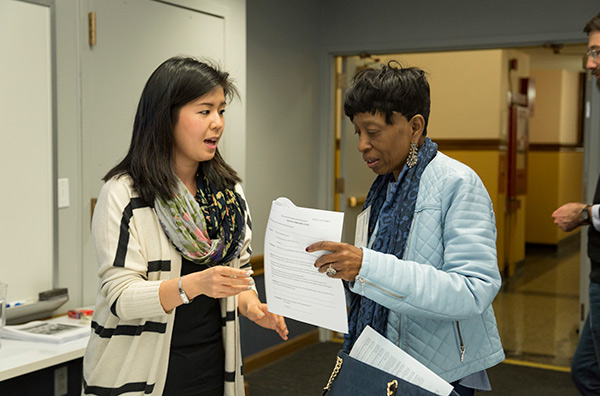 TC student Jean Park with Modern School alumna Jacquemar Fudge-Law