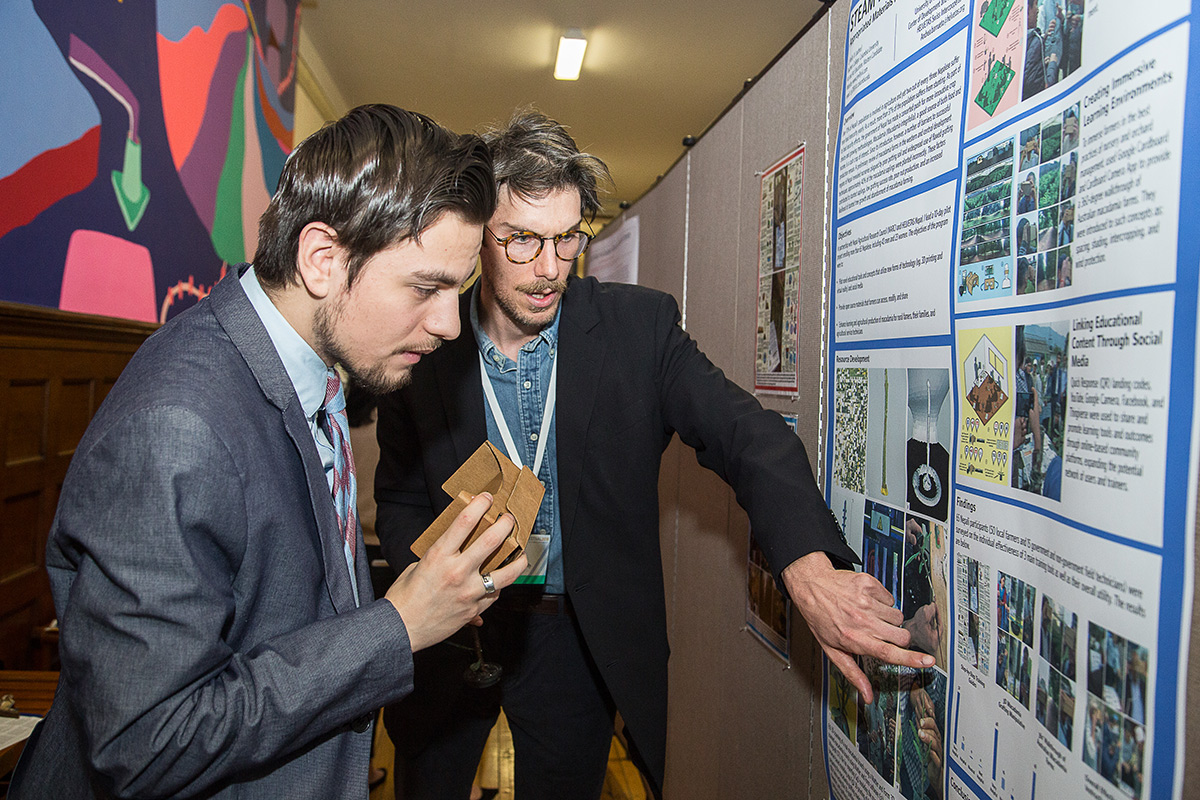 CROWD FAVORITE C.J. Reilly, who will receive his master's degree Art & Art Education in May, received the People's Choice Award for his poster on