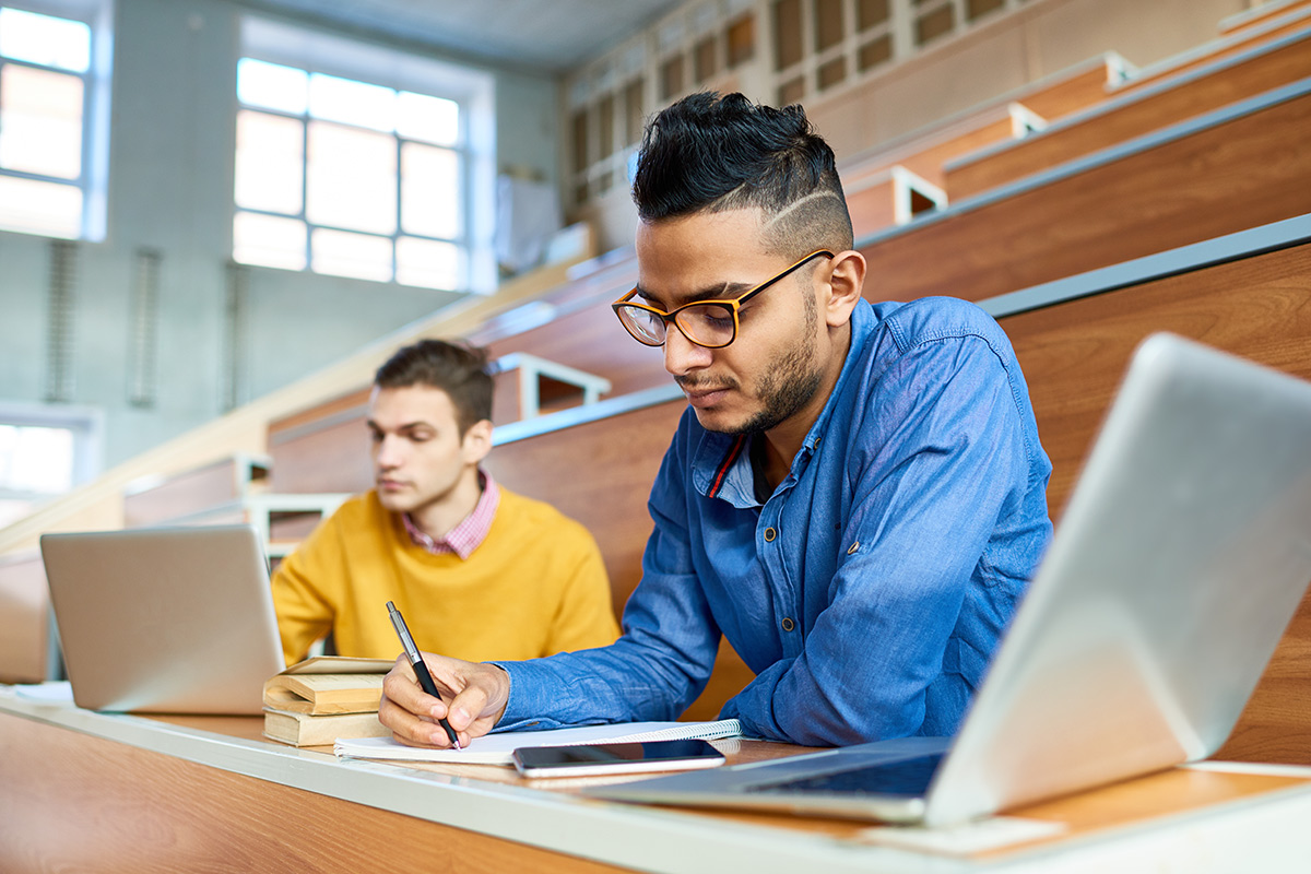 Students studying