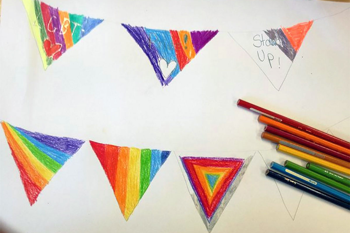 Colored pencils LGBTQ artwork