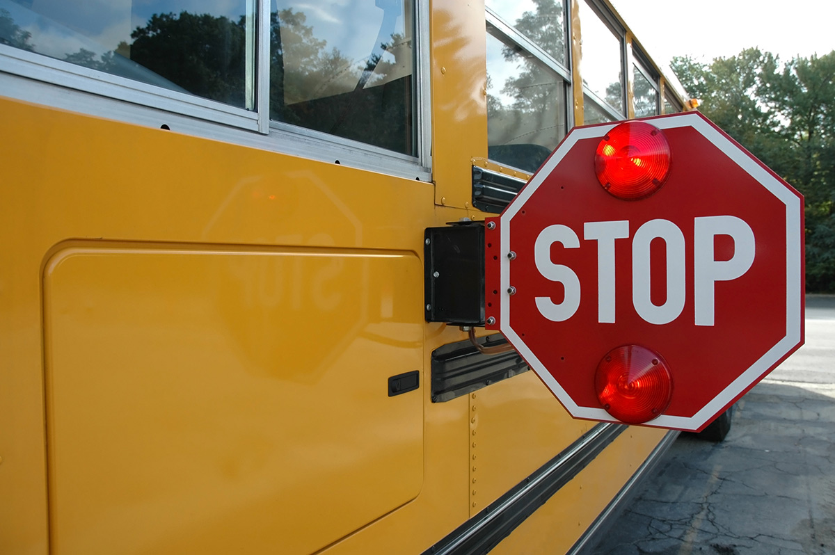 School Bus with Stop Sign