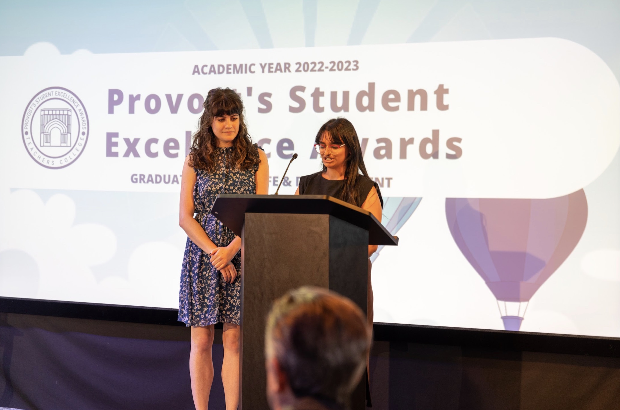 Students presenting at Provost's Student Excellence Awards.
