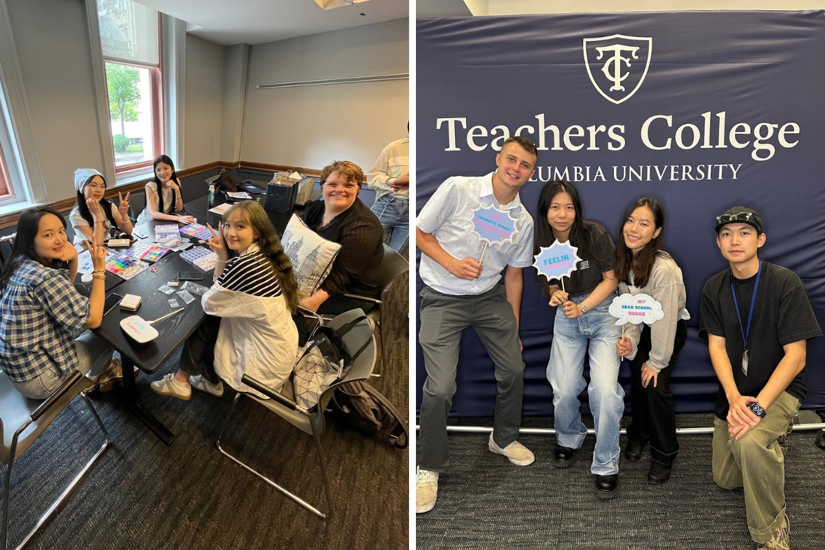 Students stop the Friendship Room.