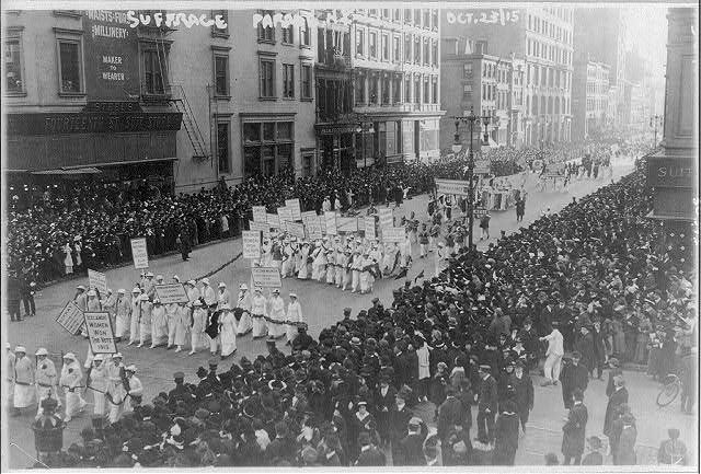Historic women's suffrage march in NYC.