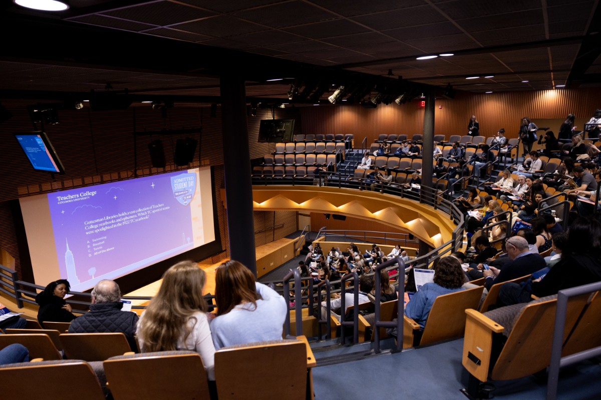 Students participating in trivia.