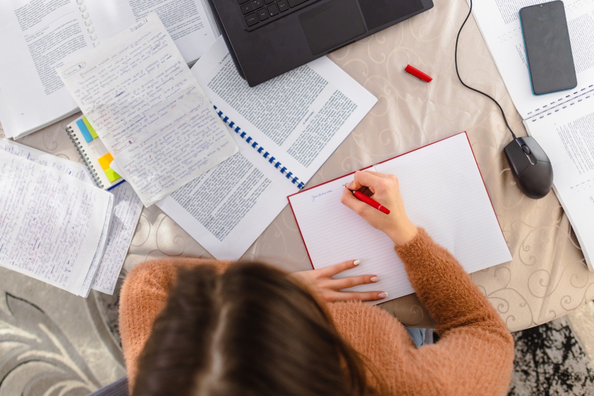 Student studying.