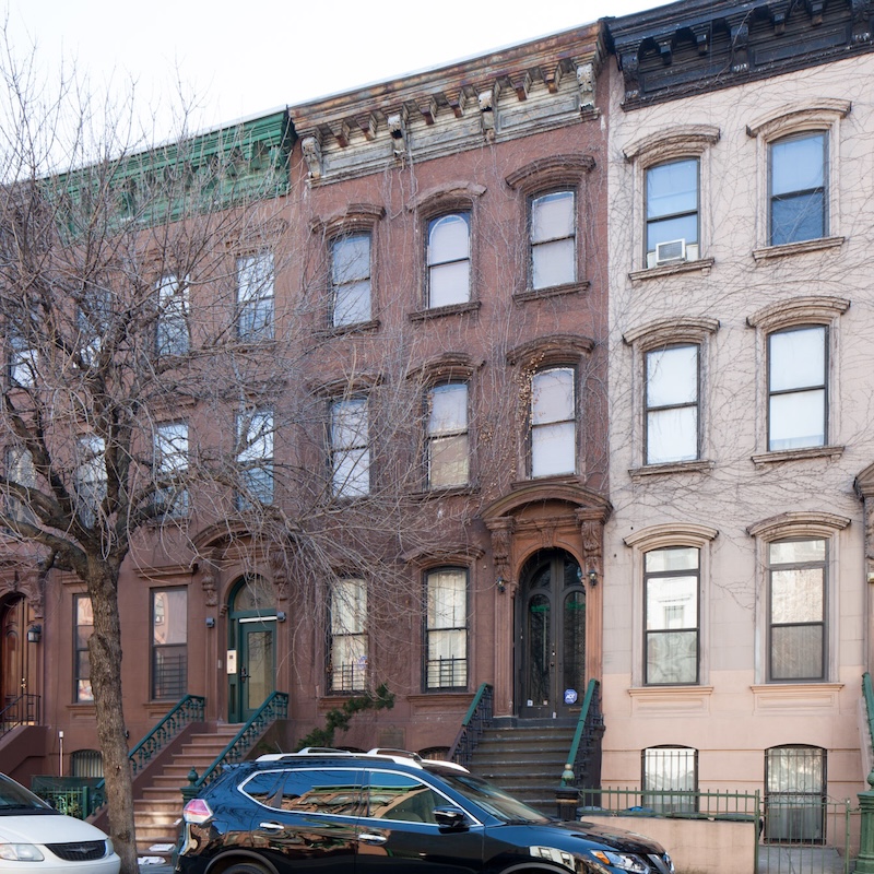 Row houses in Harlem during winter