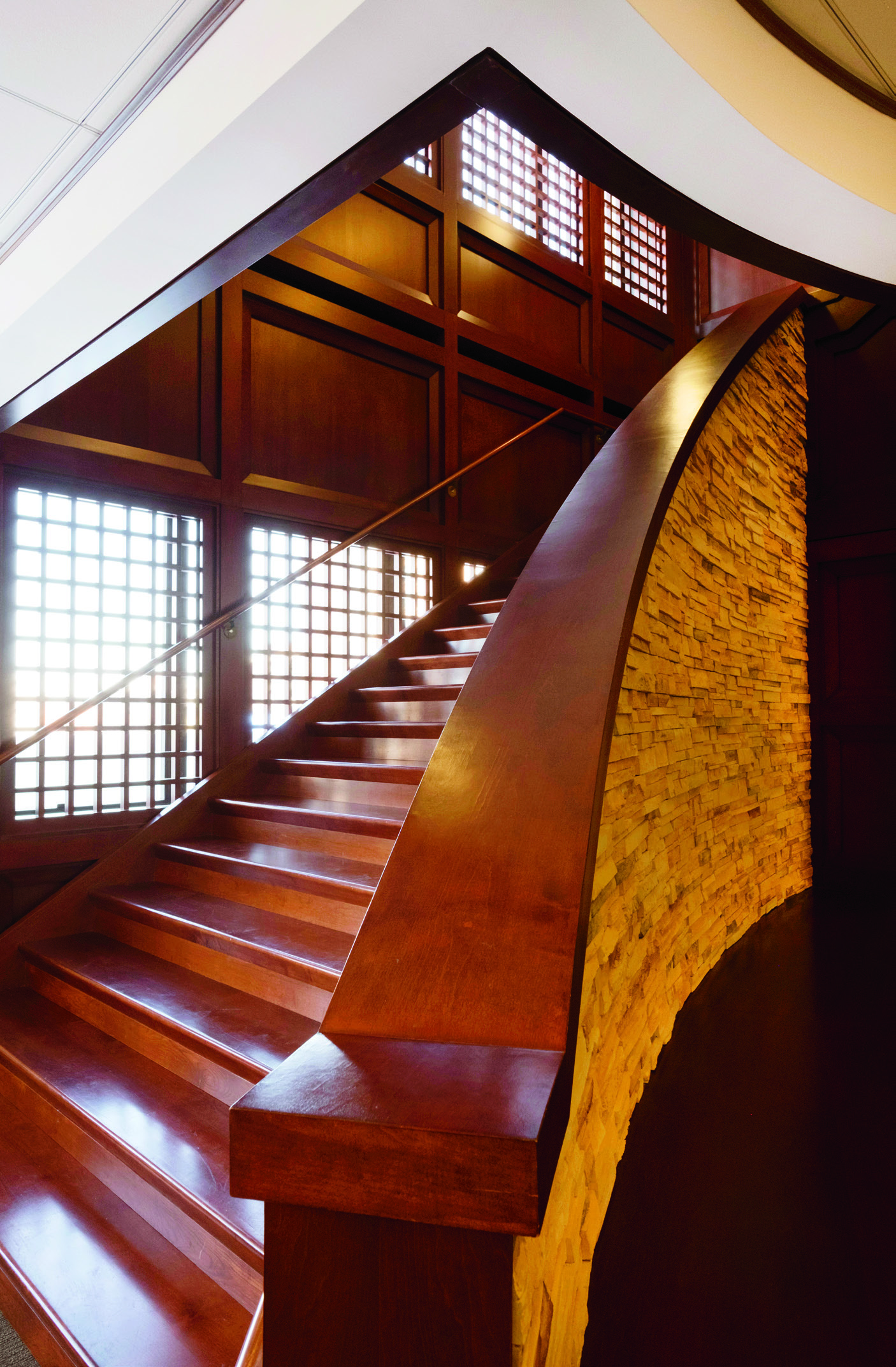 The Teachers College Reading and Writing Project’s grand staircase, on Thorndike Hall’s seventh and eighth floors.