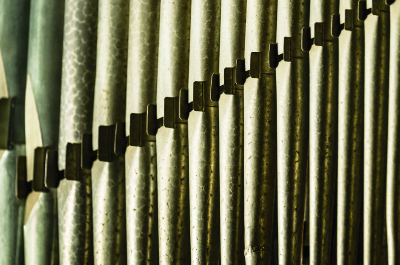 Organ pipes in Milbank Chapel.