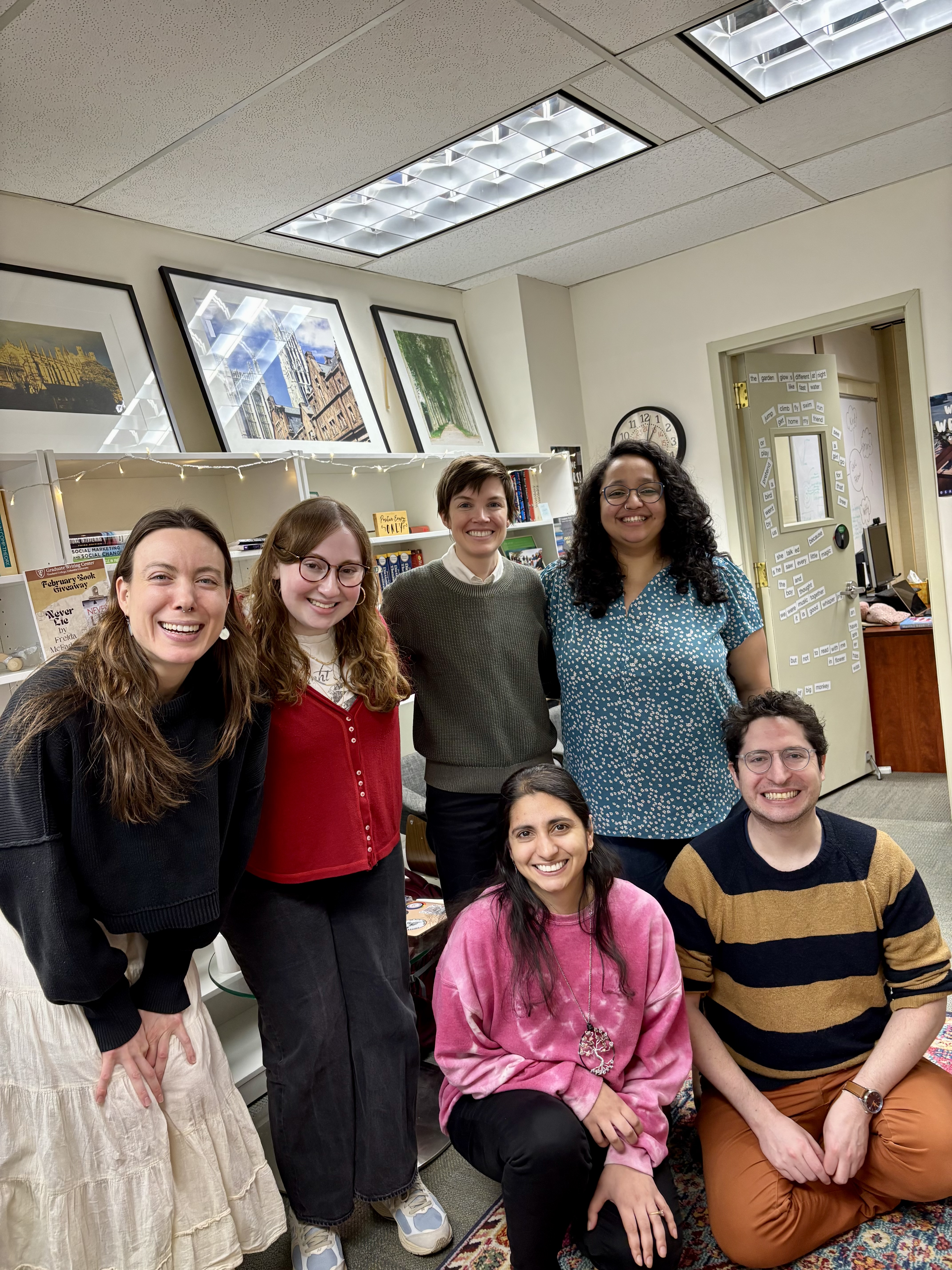 Staff picture of the GWC writing fellows and assistants