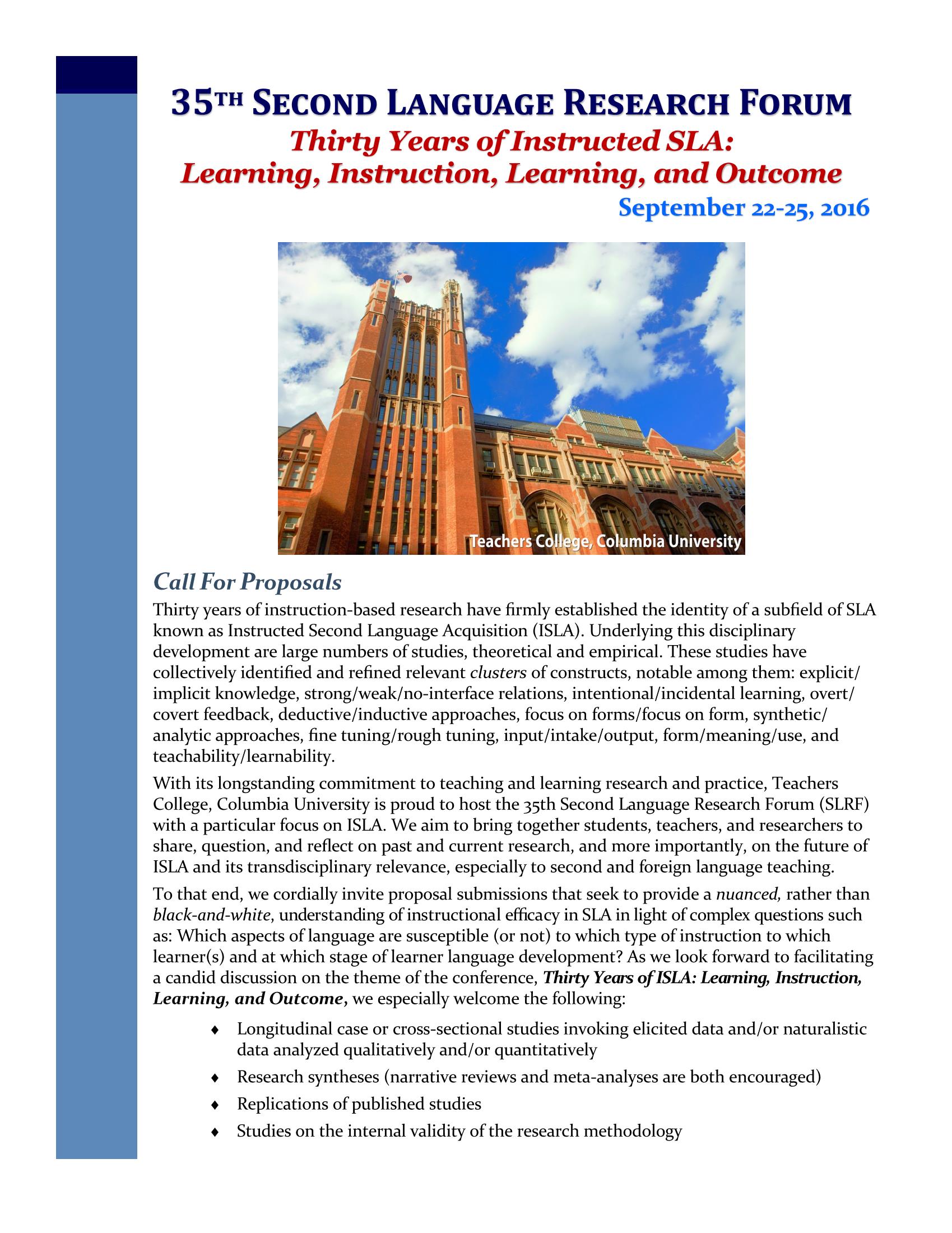 Call for proposal page 1 Call for proposal page 1