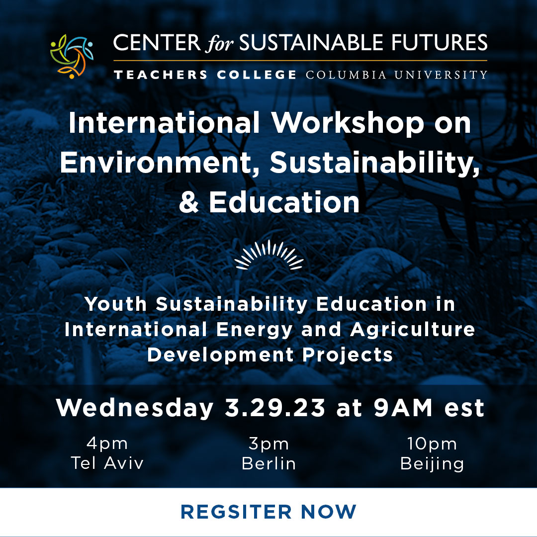 Event Flyer for Youth Sustainability Education in International Energy and Agriculture Development Projects; For more details, refer to the event descriptions below.