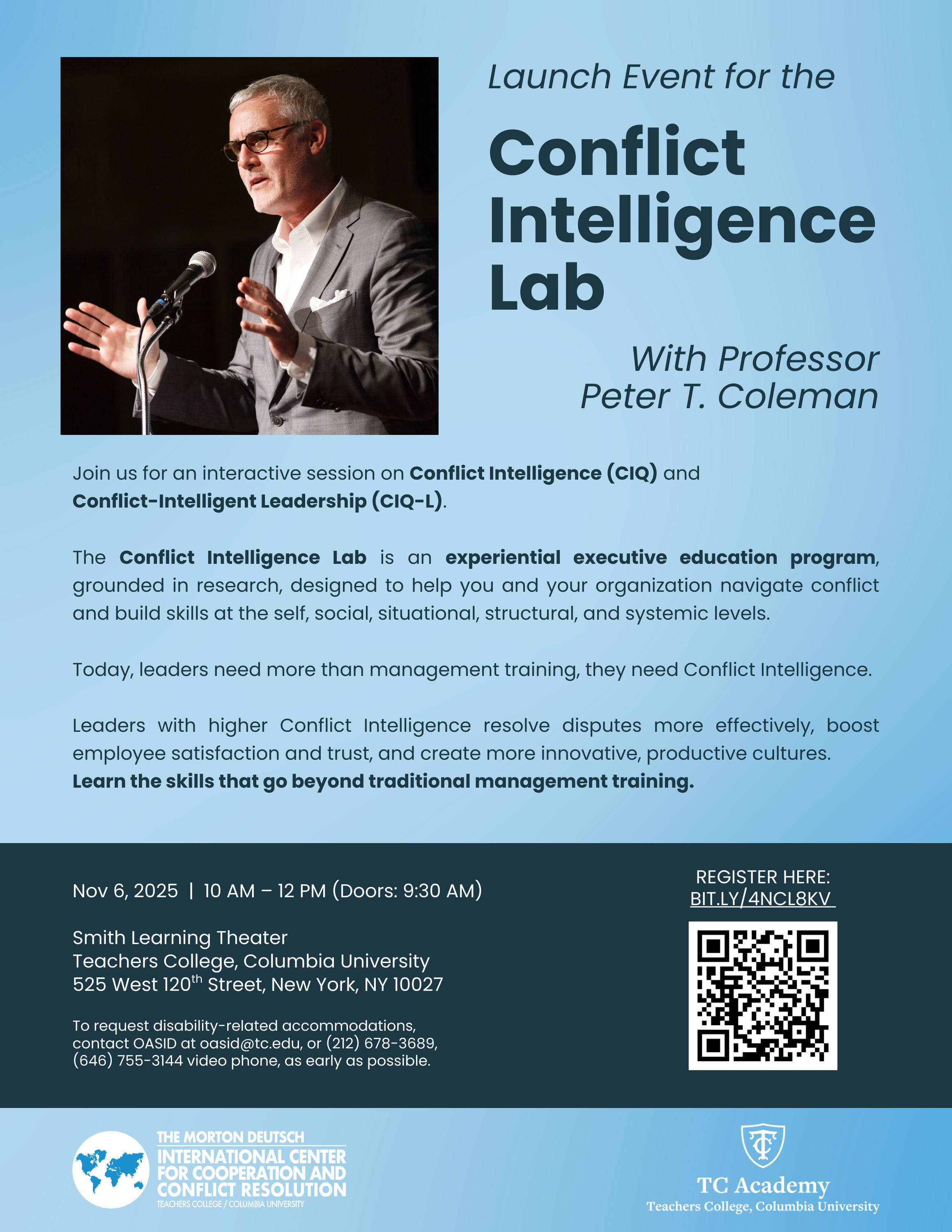 Event Flyer for Launch Event for the Conflict Intelligence Lab; For more details, refer to the event descriptions below.